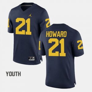 College Football desmond Howard Michigan Jersey #21 Navy Kids 908348-812