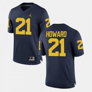 desmond Howard Michigan Jersey #21 College Football Mens Navy 991789-303