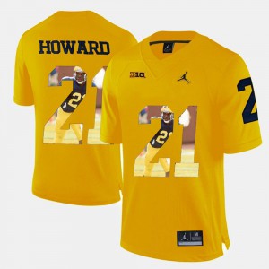 Yellow Desmond Howard Michigan Jersey #21 Men's Player Pictorial 171145-625